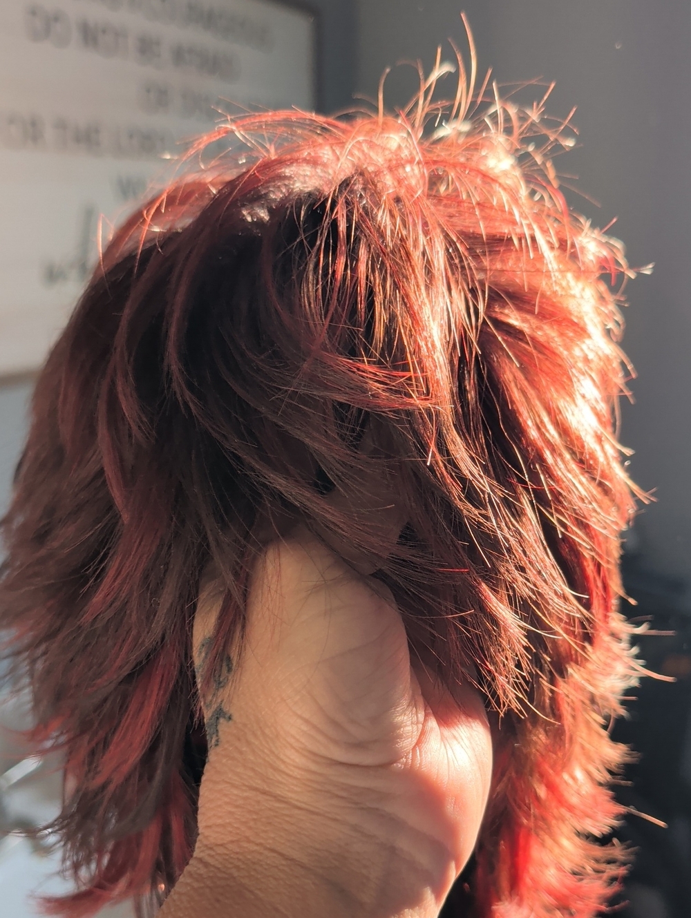 Red Short Layered Women's Wig - Stylish Tousled Look